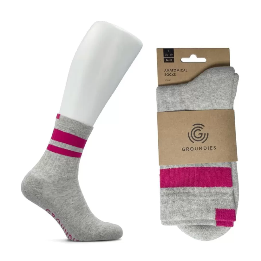 Accessories | Groundies ® Sportsocks Grey/Pink